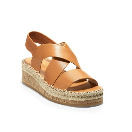 Cole Haan Women s Cloud Vero Espadrille Sandals Tan Leather 11 M