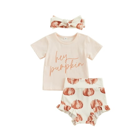 Suagox Baby Girls Summer Outfits Letter Print Short Sleeve Tops and Pumpkin Print Shorts Headband Set 0-24 Months
Suagox Baby Girls Summer Outfits Letter Print Short Sleeve Tops and Pumpkin Print Shorts Headband Set 0-24 Months