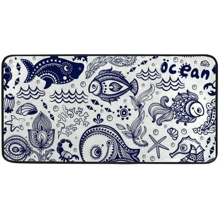 BESTKITTY Kitchen Mat Rug Anti-Fatigue Fish and Shells Comfort Standing Mat Soft Absorbent Runner Rug for Hallway Entryway Bathroom Kitchen 39x20 inch
BESTKITTY Kitchen Mat Rug Anti-Fatigue Fish and Shells Comfort Standing Mat Soft Absorbent Runner Rug for Hallway Entryway Bathroom Kitchen 39x20 inch