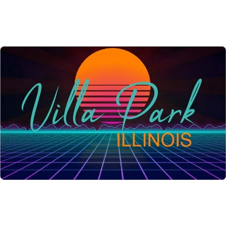 Villa Park Illinois 4 X 2.25-Inch Fridge Magnet Retro Neon Design