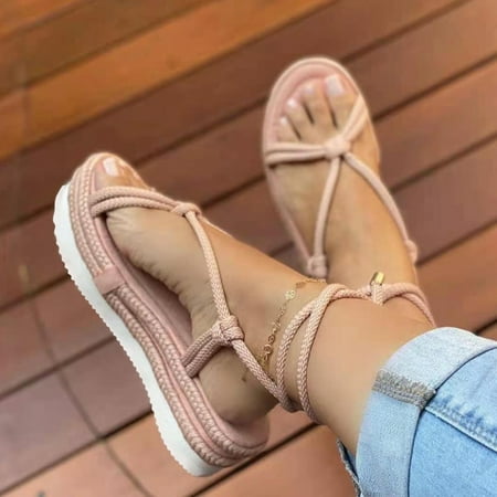 Egmy Women Sandals Women Thick Soled Muffin Rope Woven Shoes Cross-Border Round Head Beach Sandals
Egmy Women Sandals Women Thick Soled Muffin Rope Woven Shoes Cross-Border Round Head Beach Sandals