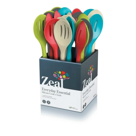 Zeal Draining Spoon Silicone Red 570 Deg F Pack of 24