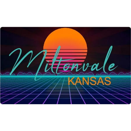 Miltonvale Kansas 4 X 2.25-Inch Fridge Magnet Retro Neon Design
