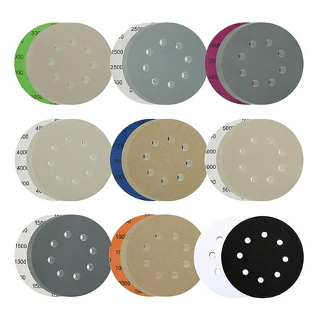 64 Pcs Sanding Disc 5Inch 8 Hole Sandpaper with 2 Interface Pads for Wet and Dry Polishing of Automotive Metal and Wood
64 Pcs Sanding Disc 5Inch 8 Hole Sandpaper with 2 Interface Pads for Wet and Dry Polishing of Automotive Metal and Wood