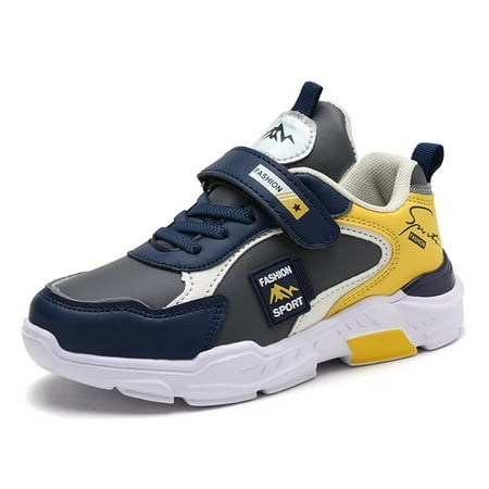 JJtiger Leather upper double net sports shoes for boys