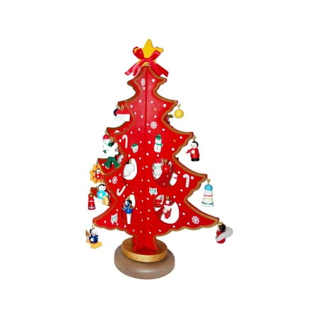 Lacyie Wooden Christmas Tree Set Innovative Gift for Table Decoration