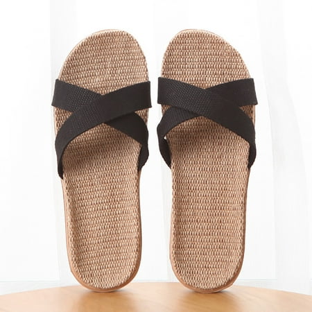SUODUI Women s Slippers Linen Home Couple Indoor Slippers Wood Floor Silent Home Non Slip Thick Sole Summer Slippers Black 6.5
SUODUI Women s Slippers Linen Home Couple Indoor Slippers Wood Floor Silent Home Non Slip Thick Sole Summer Slippers Black 6.5
