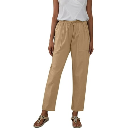 HSMQHJWE Jogger Pajama Pants For Women Lounge Pants Women Solid Color Large Pocket Elastic Waist Cotton Linen Loose Casual Pants Ninth Pants Womens Casual Plus Size
HSMQHJWE Jogger Pajama Pants For Women Lounge Pants Women Solid Color Large Pocket Elastic Waist Cotton Linen Loose Casual Pants Ninth Pants Womens Casual Plus Size