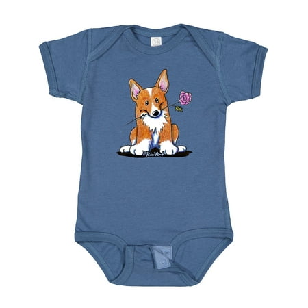 Inktastic Flower Corgi Gift Baby Boy or Baby Girl Bodysuit