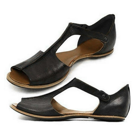 HAOTAGS Women s Ankle Strap Flat Sandals Flat Roman Fish Mouth Vintage Casual Summer Shoes Black Size 8.5
HAOTAGS Women s Ankle Strap Flat Sandals Flat Roman Fish Mouth Vintage Casual Summer Shoes Black Size 8.5