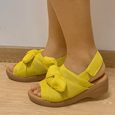 uikmnh Women Shoes Womens Fashion Wedges Open Toe Knot Beach Shoes Roman Sandals Yellow 7
uikmnh Women Shoes Womens Fashion Wedges Open Toe Knot Beach Shoes Roman Sandals Yellow 7