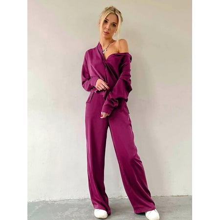 QWZNDZGR Hiloc Lapel Pajamas Ladies Winter Long Sleeve Satin Sleepwear Women Sets Wide Leg Pants Single-Breasted Women s Home Clothes
QWZNDZGR Hiloc Lapel Pajamas Ladies Winter Long Sleeve Satin Sleepwear Women Sets Wide Leg Pants Single-Breasted Women s Home Clothes