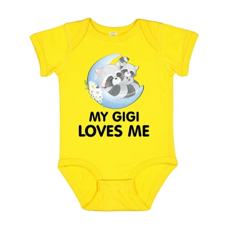 Inktastic Raccoon My Gigi Loves Me Gift Baby Boy or Baby Girl Bodysuit
