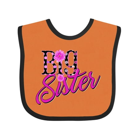 Inktastic Big Sister with Polka Dots Gift Baby Girl Bib