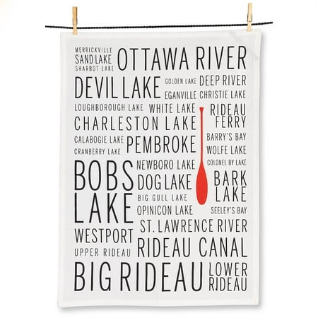 Set of 12 Eastern Ontario Names Tea Towel
