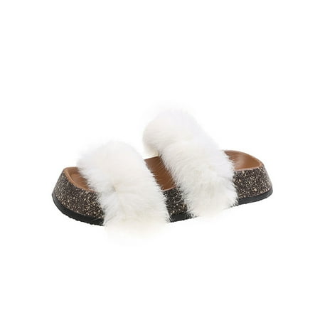 Tenmix Ladies Indoor Breathable Furry Slipper Wear-Resistant Slip On Women Autumn Plush Fuzzy Slippers White 7
Tenmix Ladies Indoor Breathable Furry Slipper Wear-Resistant Slip On Women Autumn Plush Fuzzy Slippers White 7