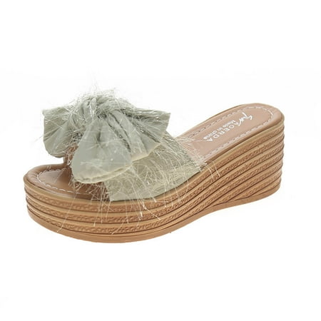 Womens Sandals Slope Heel Open Toe Bow-Knot Slippers Comfy Beach Shoes Flip Flop Summer Open Toe Slide Sandals Comfortable Flats Flip-Flops Sandal Casual Platforms Wedge Sandals Heeled Sandals A12
Womens Sandals Slope Heel Open Toe Bow-Knot Slippers Comfy Beach Shoes Flip Flop Summer Open Toe Slide Sandals Comfortable Flats Flip-Flops Sandal Casual Platforms Wedge Sandals Heeled Sandals A12