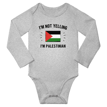 I m Not Yelling I m Palestinian! Baby Long Sleeve Bodysuit Outfits (Gray 12 Months)
I m Not Yelling I m Palestinian! Baby Long Sleeve Bodysuit Outfits (Gray 12 Months)