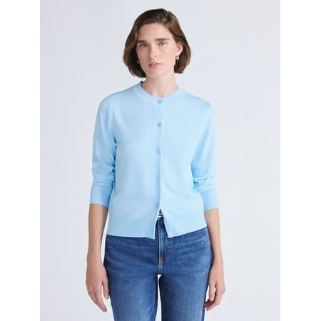 Free Assembly Women's Cozy Yarn Classic Cardigan Sweater, Midweight, Sizes XS-4X