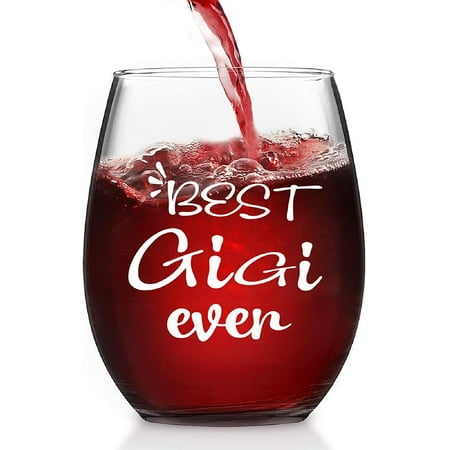 

Best GiGi Ever Stemless Wine Glass Mother’s Day Gift Christmas Gift Birthday Gift for Women Grandma Grandmother New Grandma Mom Aunt 15 OZ Grandma Stemless Wine Glass