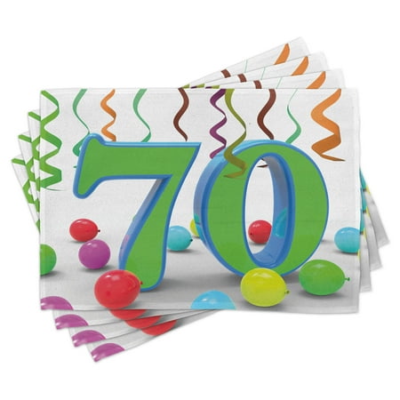 70th Birthday Placemats Set of 4 House Party Theme with Colorful Balloons and Curls Fun Event Image Washable Fabric Place Mats for Dining Room Kitchen Table Decor Fern Green and Blue by Ambesonne
70th Birthday Placemats Set of 4 House Party Theme with Colorful Balloons and Curls Fun Event Image Washable Fabric Place Mats for Dining Room Kitchen Table Decor Fern Green and Blue by Ambesonne