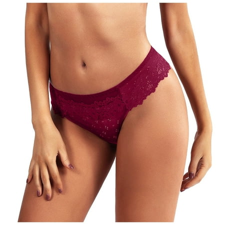 Qcmgmg Thongs for Women T-Back Breathable Seamless Solid Panties Low Rise Lace Underwear Wine Red S
Qcmgmg Thongs for Women T-Back Breathable Seamless Solid Panties Low Rise Lace Underwear Wine Red S