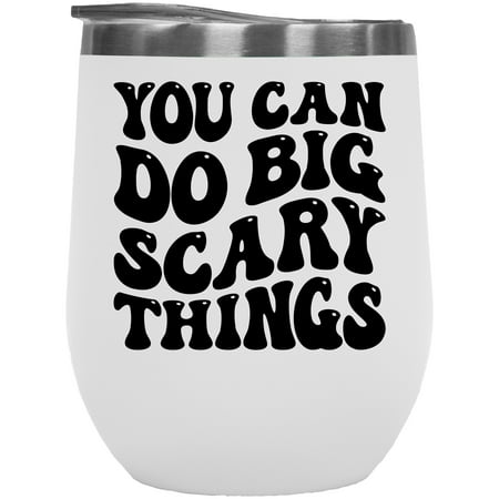 You Can Do Big Scary Things Motivational Quote Groovy Retro Wavy Text Merch Gift White 12oz Wine Tumbler
You Can Do Big Scary Things Motivational Quote Groovy Retro Wavy Text Merch Gift White 12oz Wine Tumbler