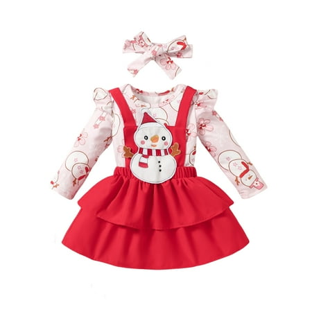 GYRATEDREAM Newborn Baby Girl Christmas Outfit Long Sleeve Romper Suspender Skirt Headband Set 3Pcs Fall Winter Outfits
GYRATEDREAM Newborn Baby Girl Christmas Outfit Long Sleeve Romper Suspender Skirt Headband Set 3Pcs Fall Winter Outfits