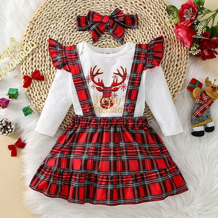 FZM Christmas Girls Long Sleeve Christmas Letter Deer Printed Romper Bodysuit Plaid Suspender Skirts Headbands Outfits
FZM Christmas Girls Long Sleeve Christmas Letter Deer Printed Romper Bodysuit Plaid Suspender Skirts Headbands Outfits