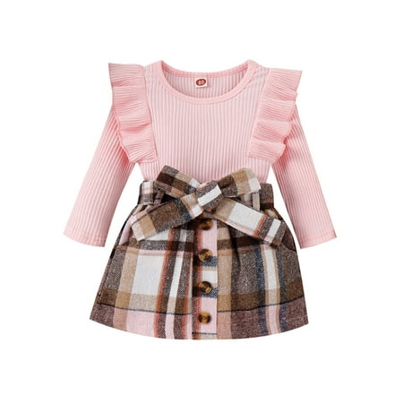 elfinBE Baby Girl Solid Knit Top Lace Up Check Skirt Two-pieces Outfits Set 9-24M 2-4T
elfinBE Baby Girl Solid Knit Top Lace Up Check Skirt Two-pieces Outfits Set 9-24M 2-4T