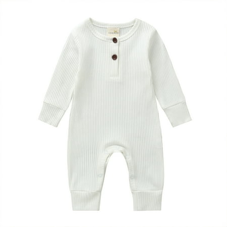 DNDKILG Baby Toddler Button Long Sleeve Romper for Girls Boy Clothes Jumpsuit White 0-24M 100
DNDKILG Baby Toddler Button Long Sleeve Romper for Girls Boy Clothes Jumpsuit White 0-24M 100