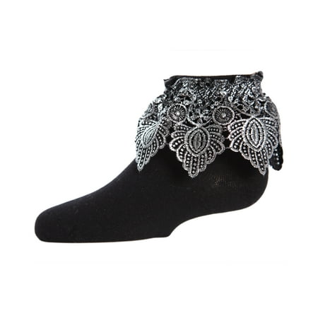 MeMoi Metallic LeafCotton Blend Anklet Socks - Girls - Female