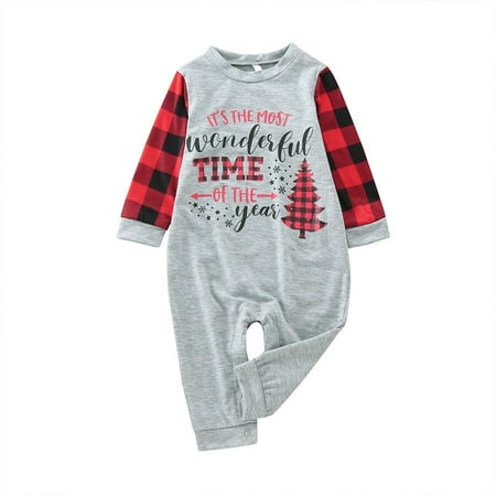 ZHUASHUM Christmas Baby Letter Plaid Print Jumpsuit Romper Xmas Family Matching Pajamas Clothes
ZHUASHUM Christmas Baby Letter Plaid Print Jumpsuit Romper Xmas Family Matching Pajamas Clothes