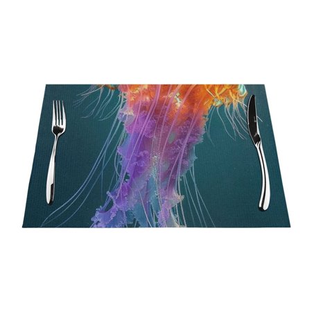 jellyfish color mat heat-resistant dining table mat washable PVC table mat woven vinyl kitchen table mat indoor anti slip and anti fouling dining mat
jellyfish color mat heat-resistant dining table mat washable PVC table mat woven vinyl kitchen table mat indoor anti slip and anti fouling dining mat