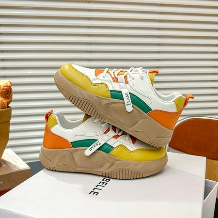 Fashion Color Block Board Shoes Lace-up Thick Sole Casual Sneakers Women‘s Footwear
Fashion Color Block Board Shoes Lace-up Thick Sole Casual Sneakers Women‘s Footwear