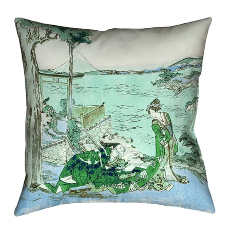 ArtVerse Katsushika Hokusai Japanese Cou (Pillow Cover Only) - Spun Polyester