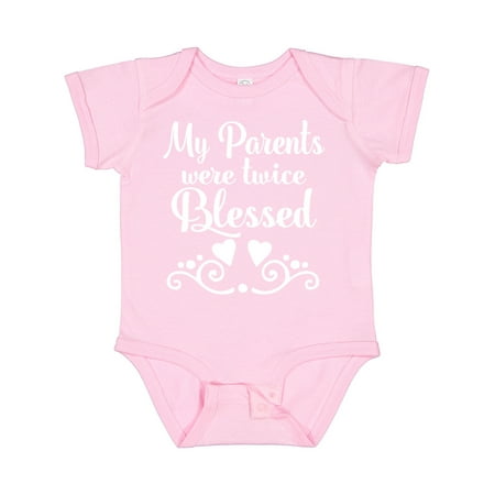 Inktastic Twins Baby Gift Twice Blessed Gift Baby Boy or Baby Girl Bodysuit