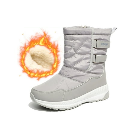 Woobling Ladies Winter Boot Mid Calf Warm Shoes Comfort Snow Boots Womens Booties Side Zip Plush Lined Casual Gray A 6.5
Woobling Ladies Winter Boot Mid Calf Warm Shoes Comfort Snow Boots Womens Booties Side Zip Plush Lined Casual Gray A 6.5