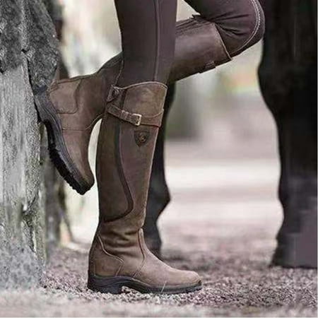 Women Boots Cowboy Riding Boots Warm Middle Heels Middle Tube Boots Shoes