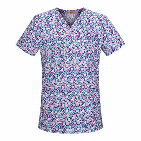 Sksloeg Womens Scrub Tops Stretchy Cartoon Printed V-Neck Flower Patterned Workwear With Pockets Shirts Nursing Working Uniform Purple XXL
Sksloeg Womens Scrub Tops Stretchy Cartoon Printed V-Neck Flower Patterned Workwear With Pockets Shirts Nursing Working Uniform Purple XXL