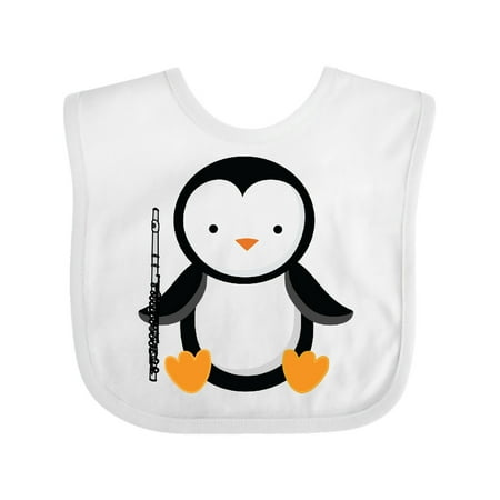 Inktastic Flute Penguin Music Gift Baby Boy or Baby Girl Bib