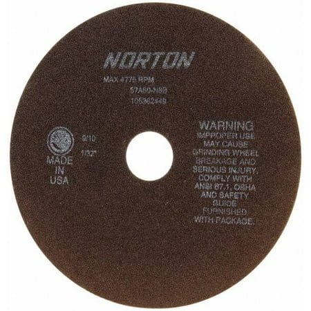 Norton 8 60 Grit Aluminum Oxide Cutoff Wheel 1/32 Thick 1-1/4 Arbor 4 775 Max RPM Use with Stationary Tools
Norton 8 60 Grit Aluminum Oxide Cutoff Wheel 1/32 Thick 1-1/4 Arbor 4 775 Max RPM Use with Stationary Tools