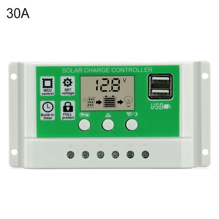 10/20/30A 12/24V High Clarity Display Dual USB Voltage Regulator Solar Charge Controller
10/20/30A 12/24V High Clarity Display Dual USB Voltage Regulator Solar Charge Controller