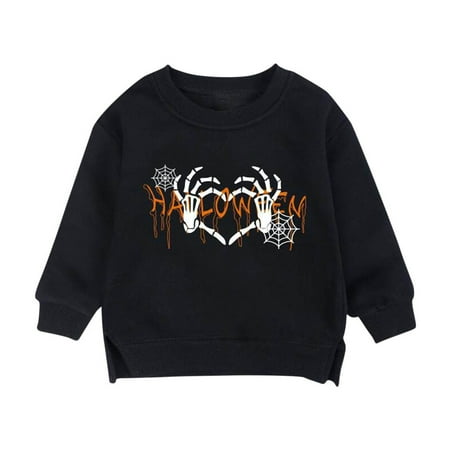 Meresysid Kids Toddler Children s Long Sleeves Round Neck Tops Halloween Add velvet shirt Black
Meresysid Kids Toddler Children s Long Sleeves Round Neck Tops Halloween Add velvet shirt Black