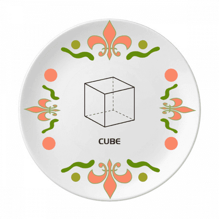Mathematical Geometric Space Cube Flower Ceramics Plate Tableware Dinner Dish