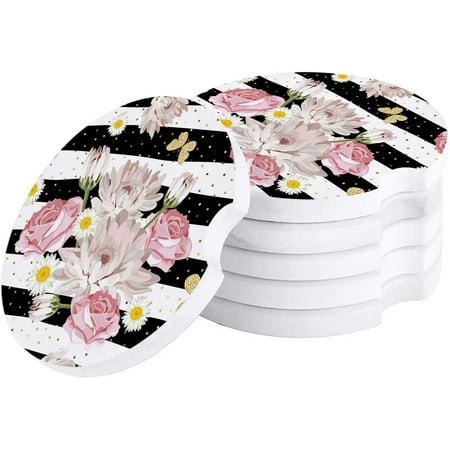ZHANZZK Watercolor Flower Stripe Set of 4 Car Coaster for Drinks Absorbent Ceramic Stone Coasters Cup Mat with Cork Base for Home Kitchen Room Coffee Table Bar Decor
ZHANZZK Watercolor Flower Stripe Set of 4 Car Coaster for Drinks Absorbent Ceramic Stone Coasters Cup Mat with Cork Base for Home Kitchen Room Coffee Table Bar Decor