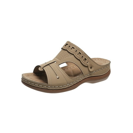 Daeful Women Cozy Flat Sandals Summer Lightweight Sandal Womens Beach Soft Nonslip Open Toe Slip On Vintage Slides Rice-colored 7.5
Daeful Women Cozy Flat Sandals Summer Lightweight Sandal Womens Beach Soft Nonslip Open Toe Slip On Vintage Slides Rice-colored 7.5