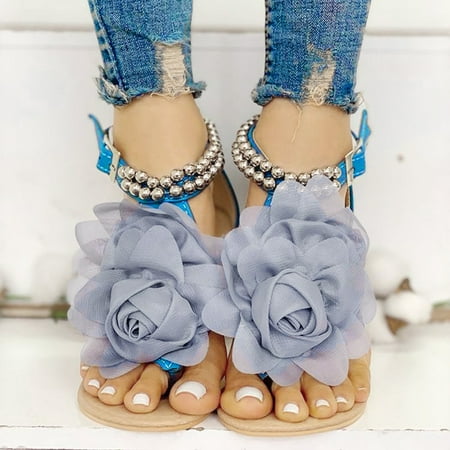 ZHELIYO Women s sandals Flat Sandals Bohemian Flower Strap Bead Shoes Style Women Summer String Buckle Women s sandals Blue 7.5
ZHELIYO Women s sandals Flat Sandals Bohemian Flower Strap Bead Shoes Style Women Summer String Buckle Women s sandals Blue 7.5