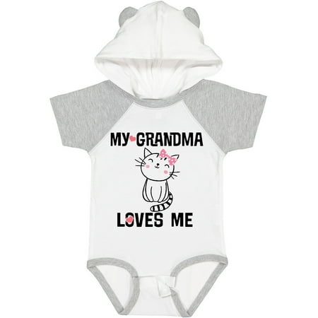 Inktastic My Grandma Loves Me Girls Kitty Gift Baby Girl Bodysuit