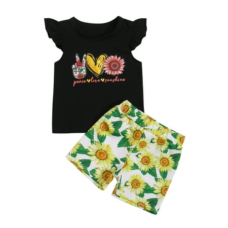 Canrulo 2PCS Toddler Baby Girls Letter Fly Sleeve T-shirts Top and Printing Shorts Summer Clothes Outfits Black Yellow 2-3 Years
Canrulo 2PCS Toddler Baby Girls Letter Fly Sleeve T-shirts Top and Printing Shorts Summer Clothes Outfits Black Yellow 2-3 Years